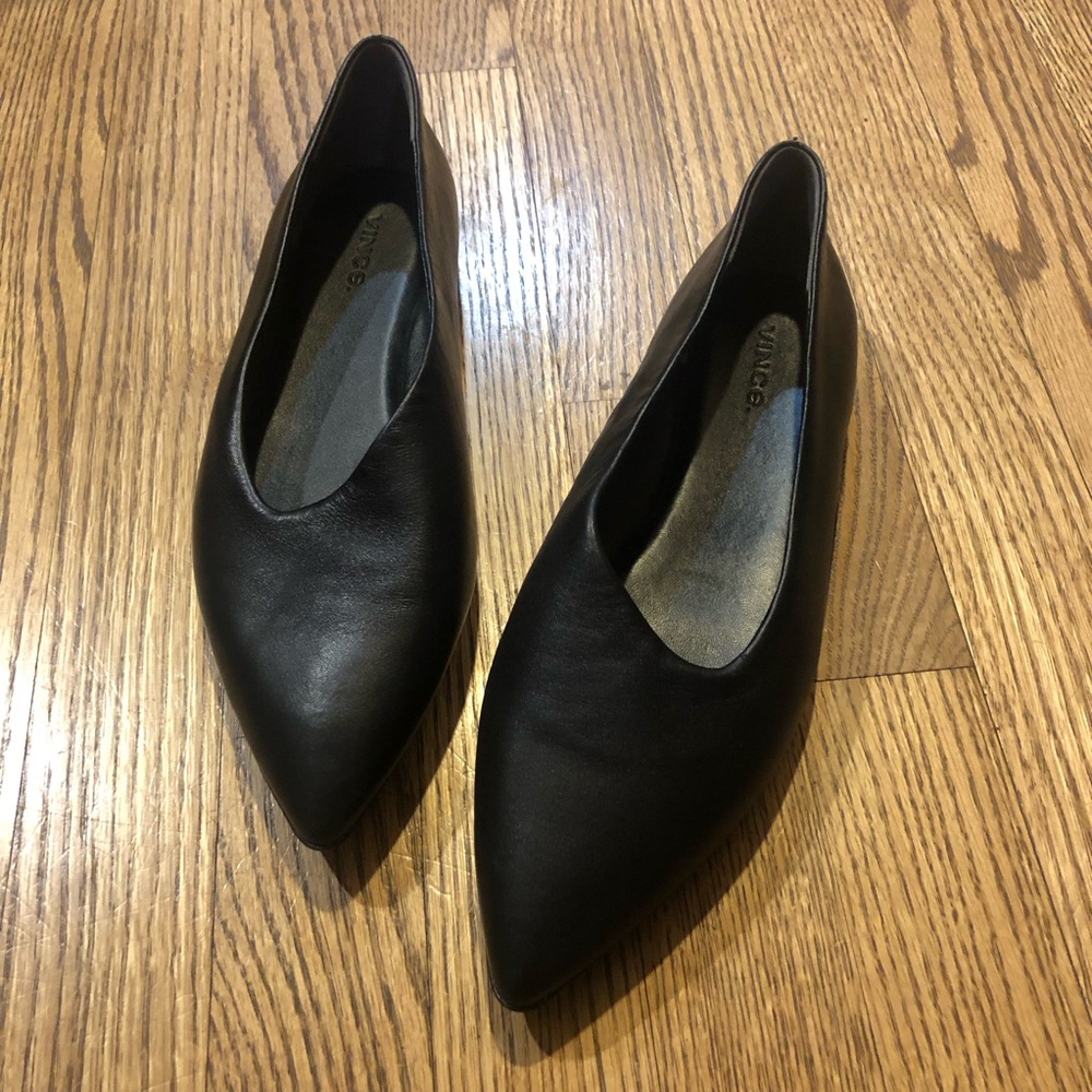 Vince Lex Pointed Toe Flats Black